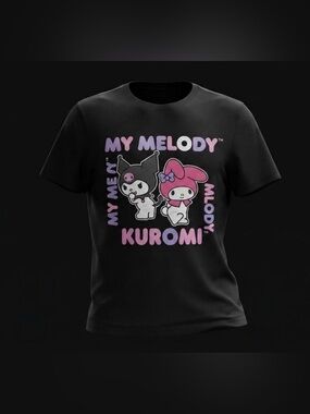 Sanrio My Melody & Kuromi Black Graphic T-Shirt Tee